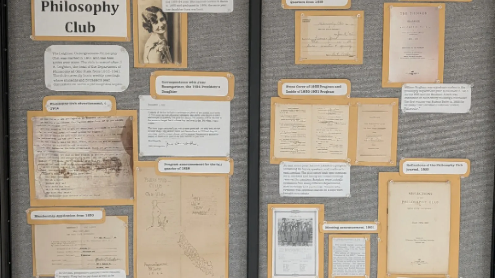 Display case outside of philosophy department